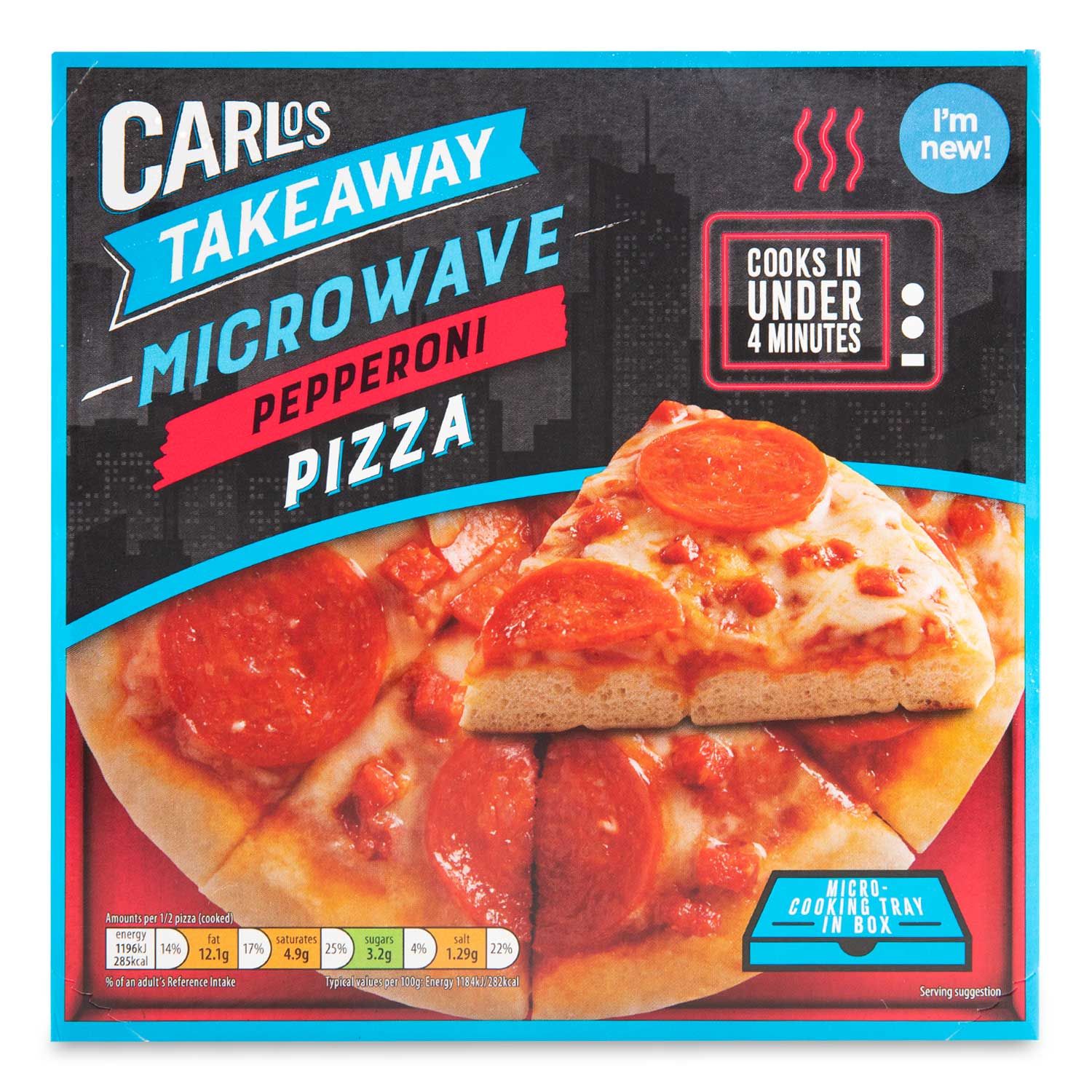 Takeaway Microwave Pepperoni Pizza 217g Carlos